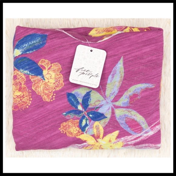 FREE PEOPLE BOHO TANK TOP FLOWY FLORAL FESTIVAL PRINT SLEEVELESS KNIT TEE A2C - Picture 8 of 16